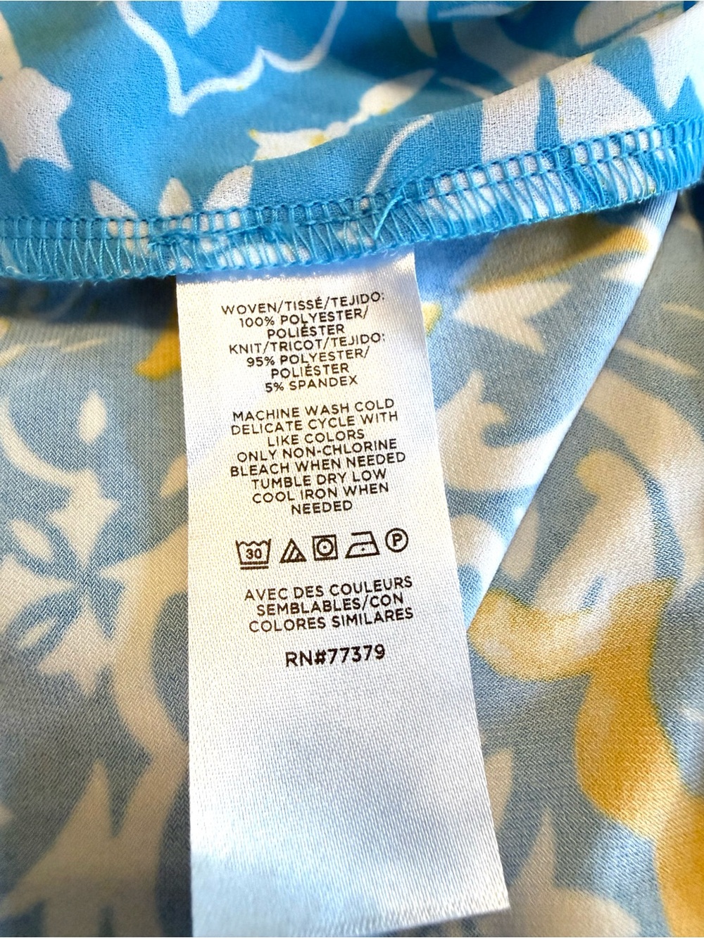 Ann Taylor Blue Yellow Tile Halter Top Blouse Petite Large Amalfi Resort Cruise - Picture 8 of 13